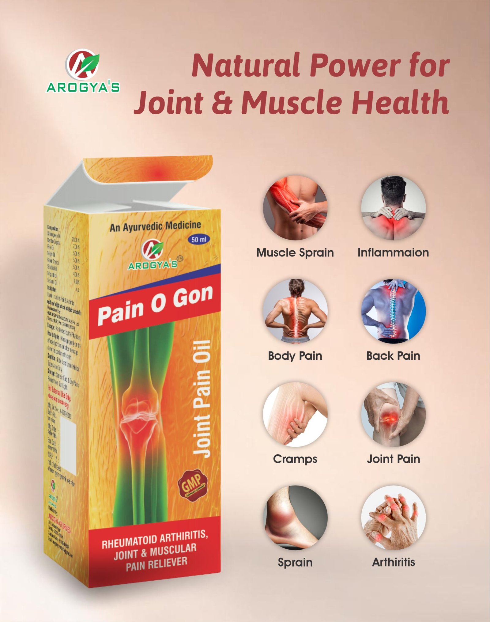 Pain-O-Gon Oil | 60 ml Packaging | Arthritis | Joint Pain | Injury - Image 4