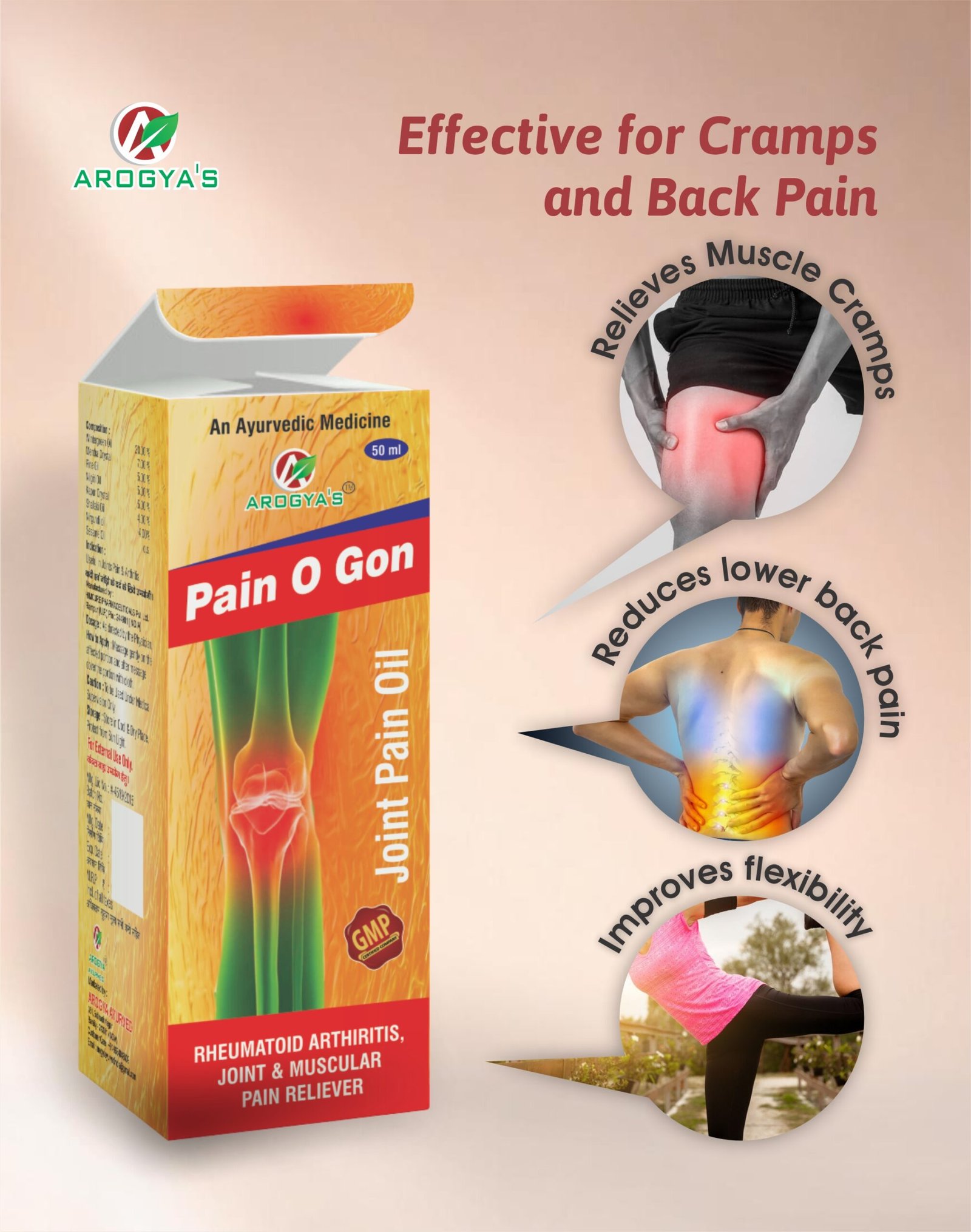 Pain-O-Gon Oil | 60 ml Packaging | Arthritis | Joint Pain | Injury - Image 2